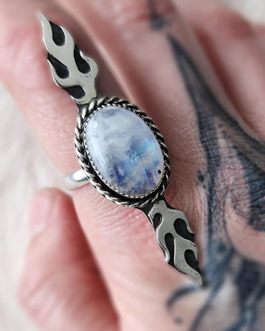 MOONSTONE TORCH RING